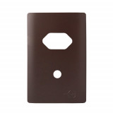 Placa p/ 1 Tomada + Furo 4x2 - Novara Marrom Fosco 